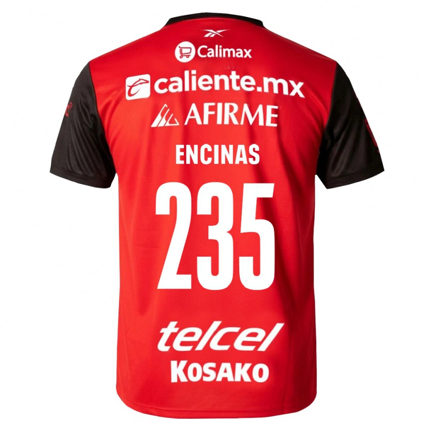 Danxen Enfant Maillot José Encinas #235 Noir Rouge Tenues Domicile 2026/27 T-Shirt