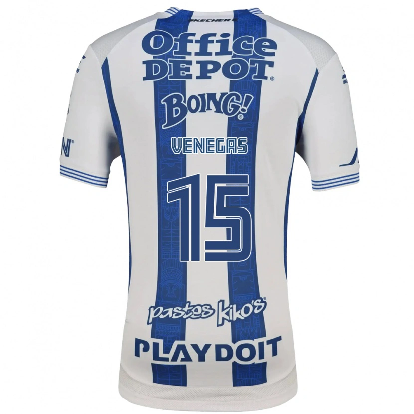 Danxen Enfant Maillot Francisco Venegas #15 Blanc Bleu Marine Tenues Domicile 2026/27 T-Shirt