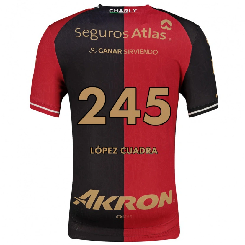 Danxen Enfant Maillot Roberto López Cuadra #245 Rouge Noir Marron Tenues Domicile 2026/27 T-Shirt