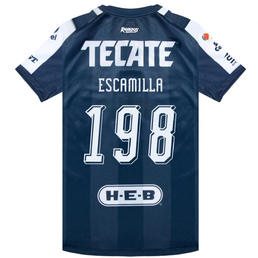 Danxen Enfant Maillot Diego Escamilla #198 Bleu Encre Blanc Rouge Tenues Domicile 2026/27 T-Shirt