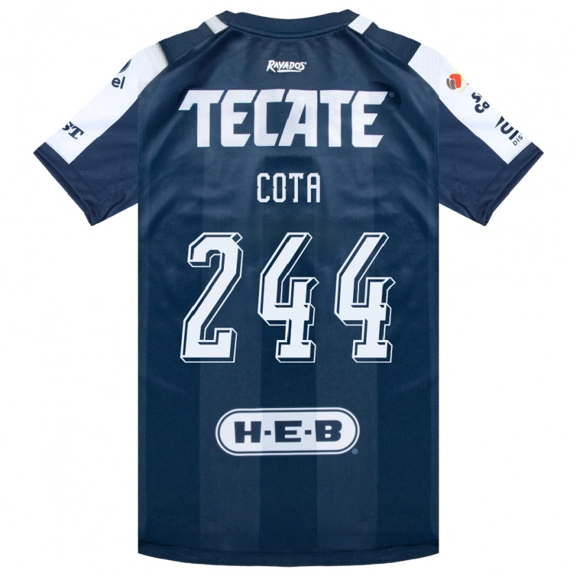 Danxen Enfant Maillot Mario Cota #244 Bleu Encre Blanc Rouge Tenues Domicile 2026/27 T-Shirt