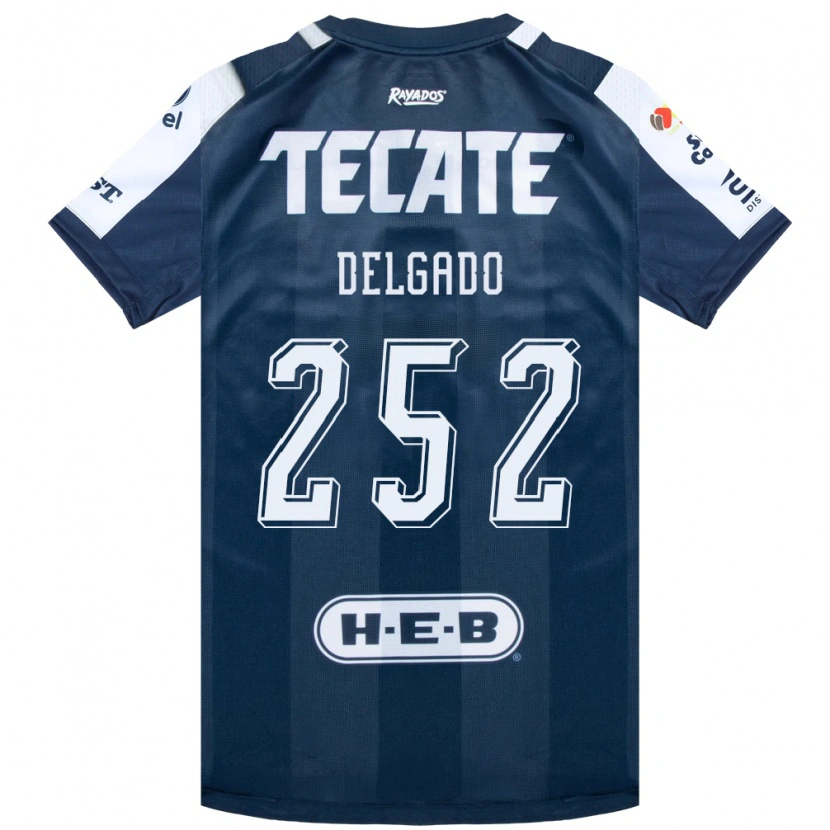 Danxen Enfant Maillot Jorge Delgado #252 Bleu Encre Blanc Rouge Tenues Domicile 2026/27 T-Shirt