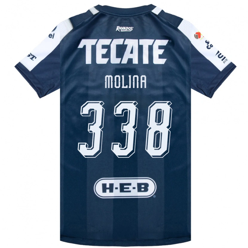Danxen Enfant Maillot Johann Molina #338 Bleu Encre Blanc Rouge Tenues Domicile 2026/27 T-Shirt