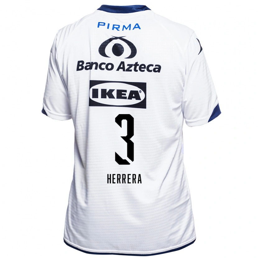 Danxen Enfant Maillot Alberto Herrera #3 Blanc Noir Bleu Tenues Domicile 2026/27 T-Shirt
