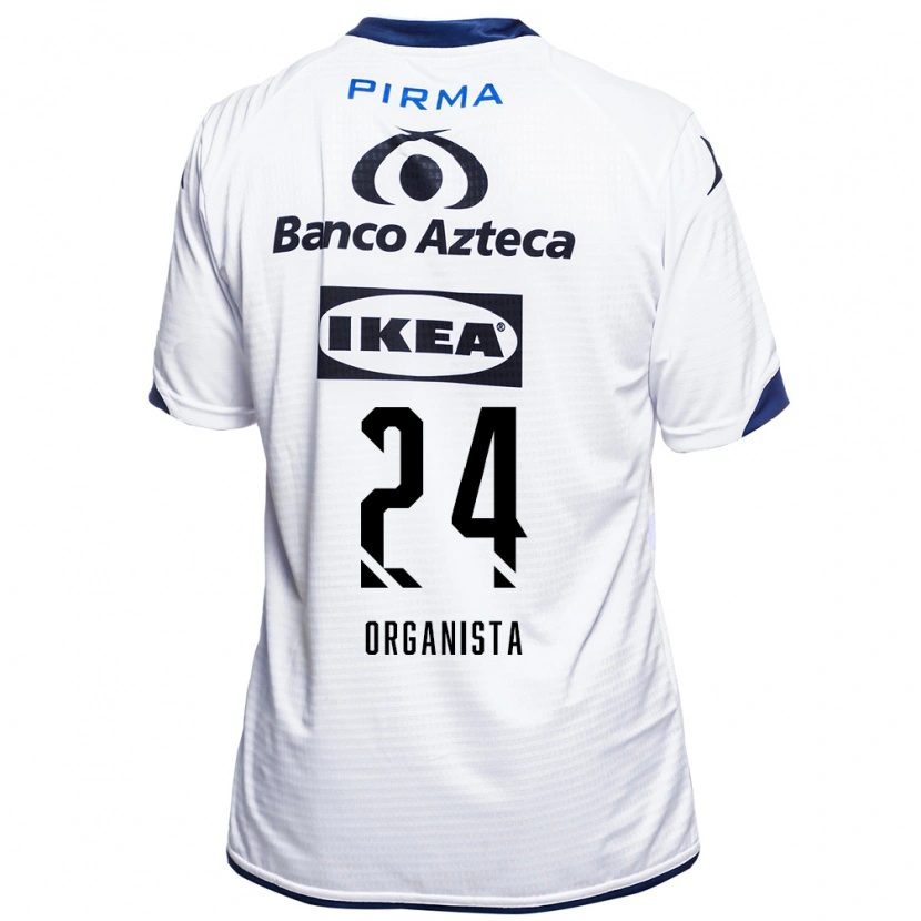 Danxen Enfant Maillot Alejandro Organista #24 Blanc Noir Bleu Tenues Domicile 2026/27 T-Shirt