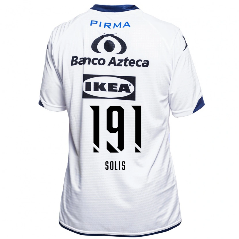 Danxen Enfant Maillot César Solís #191 Blanc Noir Bleu Tenues Domicile 2026/27 T-Shirt