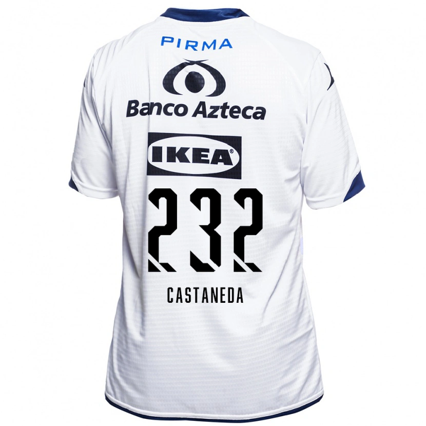 Danxen Enfant Maillot Ángel Castañeda #232 Blanc Noir Bleu Tenues Domicile 2026/27 T-Shirt