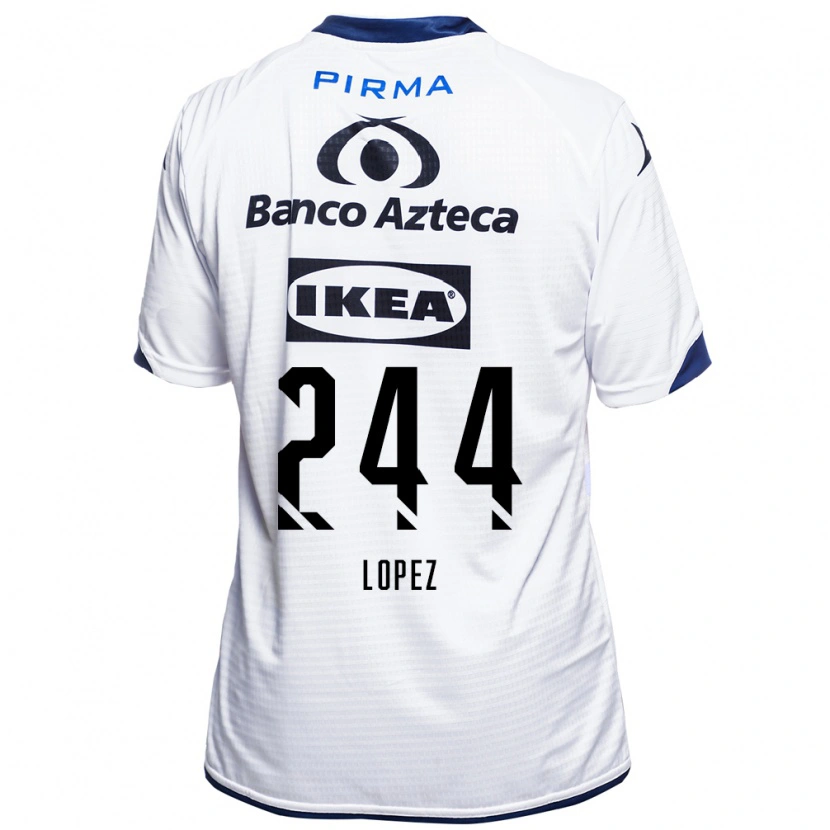 Danxen Enfant Maillot Daniel López #244 Blanc Noir Bleu Tenues Domicile 2026/27 T-Shirt