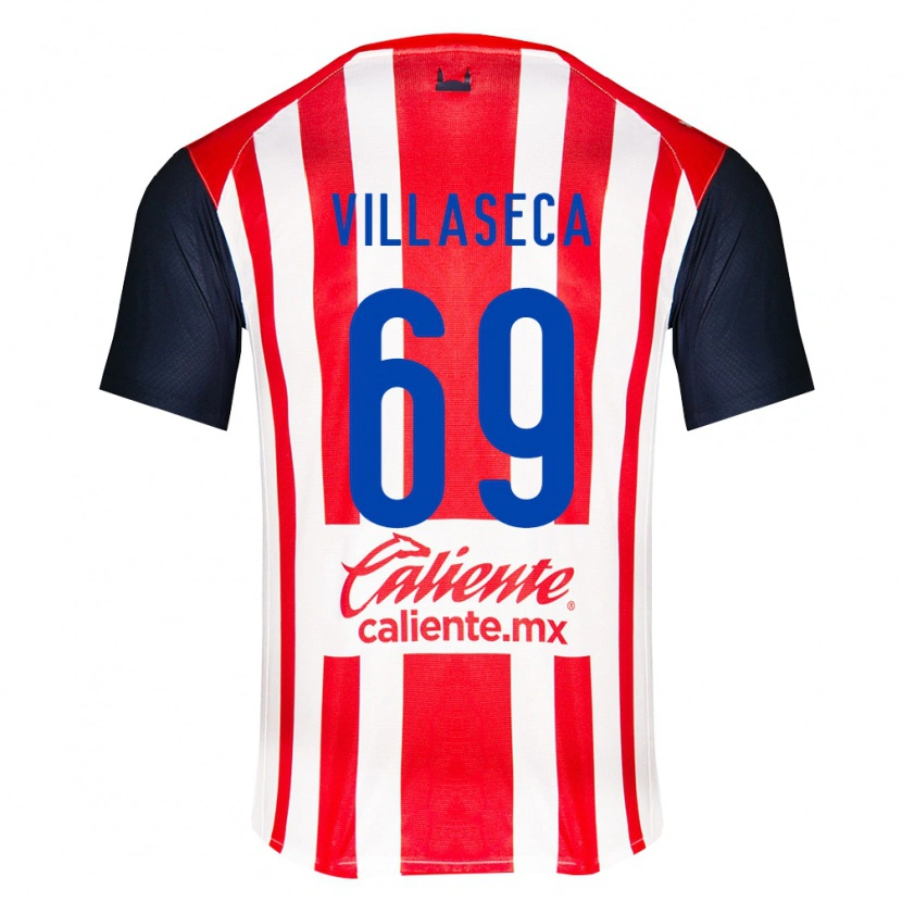 Danxen Enfant Maillot Daniel Villaseca #69 Rouge Noir Blanc Tenues Domicile 2026/27 T-Shirt