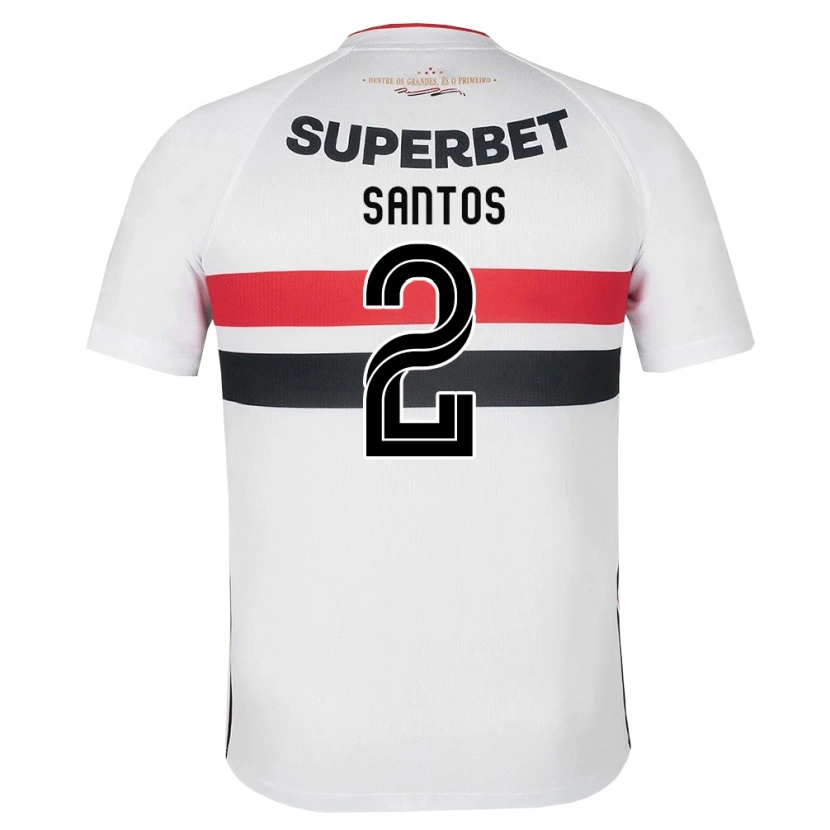 Danxen Enfant Maillot Ruann Santos #2 Blanc Rouge Noir Tenues Domicile 2026/27 T-Shirt