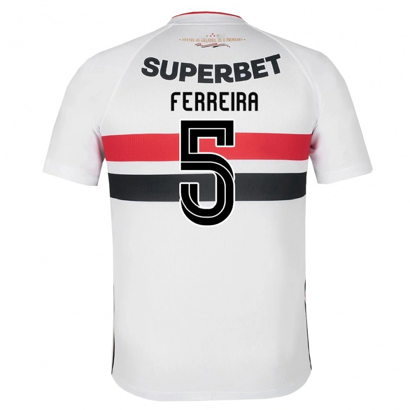 Danxen Enfant Maillot Matheus Ferreira #5 Blanc Rouge Noir Tenues Domicile 2026/27 T-Shirt