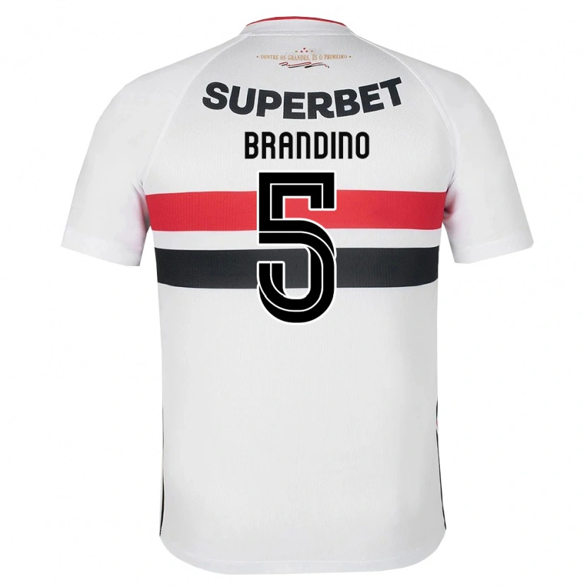 Danxen Enfant Maillot Kika Brandino #5 Blanc Rouge Noir Tenues Domicile 2026/27 T-Shirt
