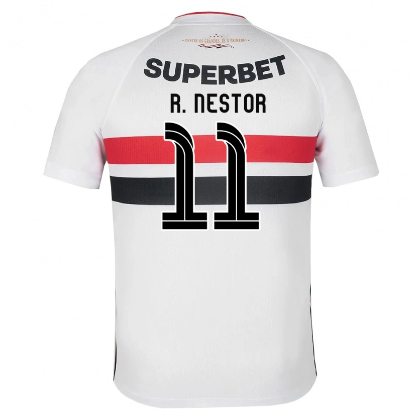 Danxen Enfant Maillot Rodrigo Nestor #11 Blanc Rouge Noir Tenues Domicile 2026/27 T-Shirt
