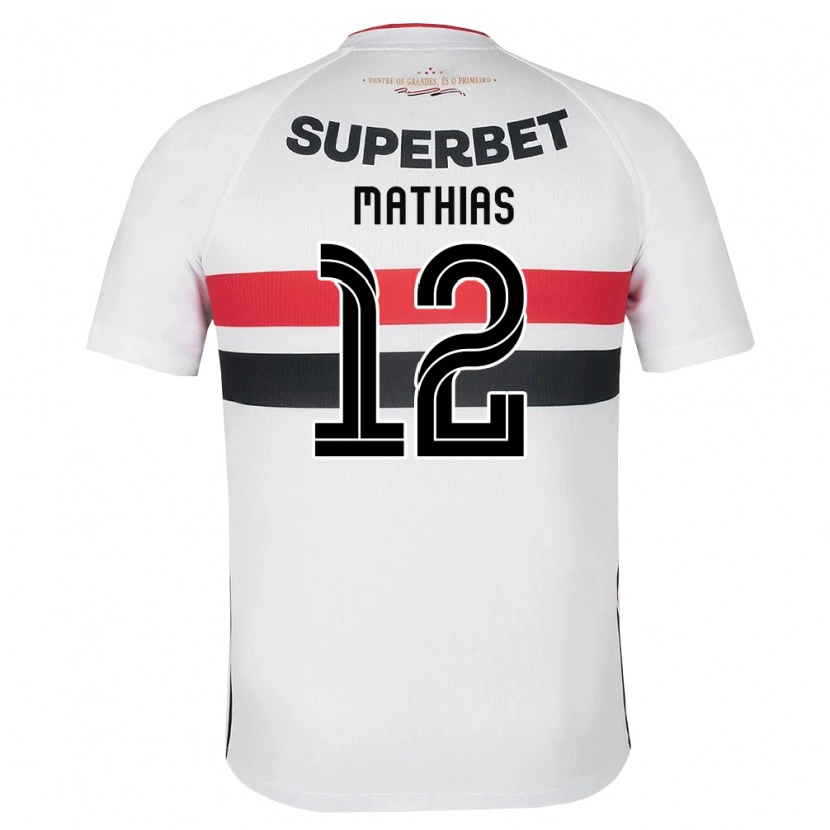 Danxen Enfant Maillot Leandro Mathias #12 Blanc Rouge Noir Tenues Domicile 2026/27 T-Shirt