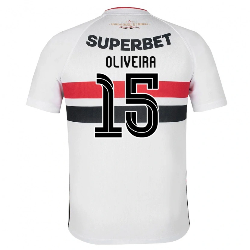 Danxen Enfant Maillot Felipe Oliveira #15 Blanc Rouge Noir Tenues Domicile 2026/27 T-Shirt