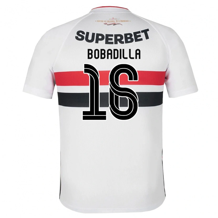 Danxen Enfant Maillot Damián Bobadilla #16 Blanc Rouge Noir Tenues Domicile 2026/27 T-Shirt