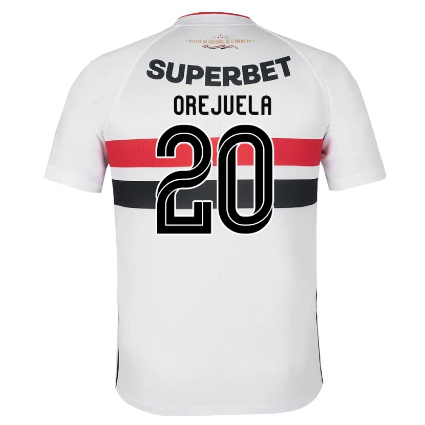 Danxen Enfant Maillot Luis Manuel Orejuela #20 Blanc Rouge Noir Tenues Domicile 2026/27 T-Shirt