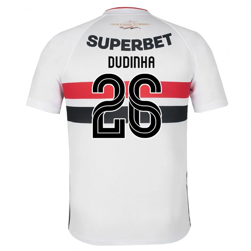 Danxen Enfant Maillot Dudinha #26 Blanc Rouge Noir Tenues Domicile 2026/27 T-Shirt