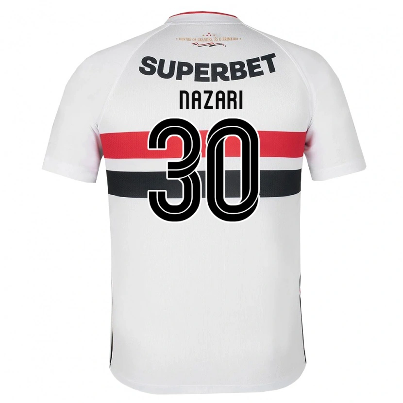 Danxen Enfant Maillot João Nazari #30 Blanc Rouge Noir Tenues Domicile 2026/27 T-Shirt
