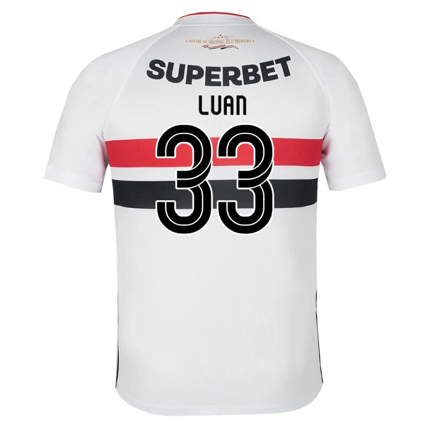 Danxen Enfant Maillot Luan Vinicius Da Silva Santos #33 Blanc Rouge Noir Tenues Domicile 2026/27 T-Shirt