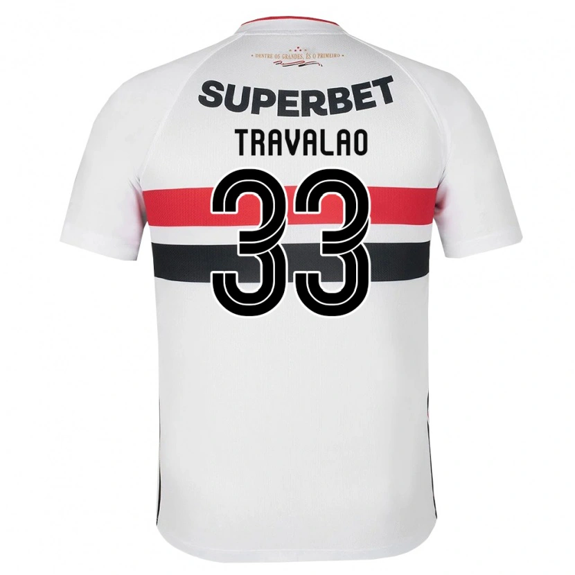 Danxen Enfant Maillot Rafa Travalão #33 Blanc Rouge Noir Tenues Domicile 2026/27 T-Shirt