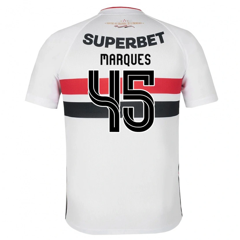 Danxen Enfant Maillot Lucca Marques Alencar #45 Blanc Rouge Noir Tenues Domicile 2026/27 T-Shirt