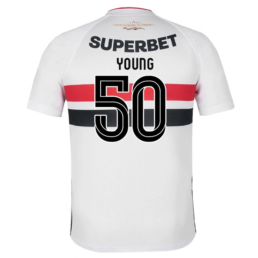 Danxen Enfant Maillot Young Navarro Moraes #50 Blanc Rouge Noir Tenues Domicile 2026/27 T-Shirt