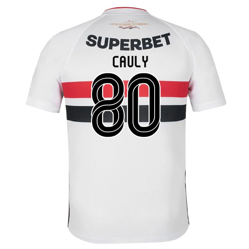 Danxen Enfant Maillot Cauly Oliveira Souza #80 Blanc Rouge Noir Tenues Domicile 2026/27 T-Shirt