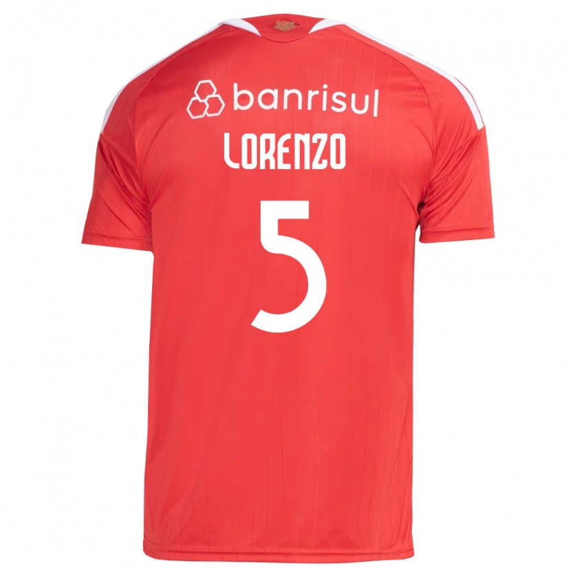 Danxen Enfant Maillot Lorenzo Farias Vaghetti #5 Rouge Blanc Tenues Domicile 2026/27 T-Shirt