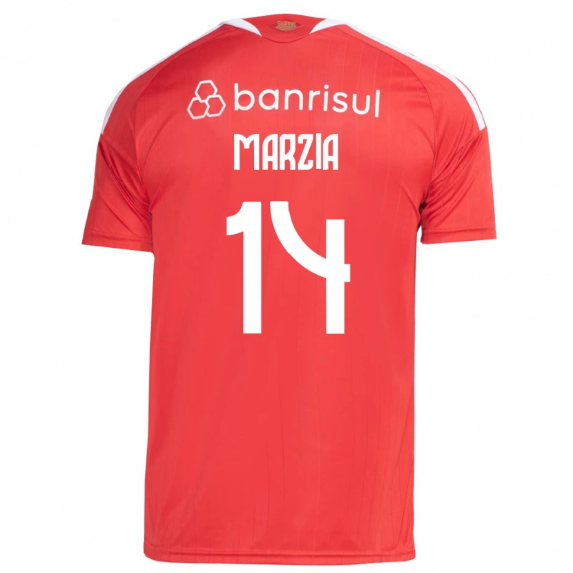 Danxen Enfant Maillot Marzia #14 Rouge Blanc Tenues Domicile 2026/27 T-Shirt
