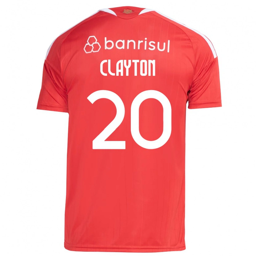Danxen Enfant Maillot Clayton Sampaio Pereira #20 Rouge Blanc Tenues Domicile 2026/27 T-Shirt