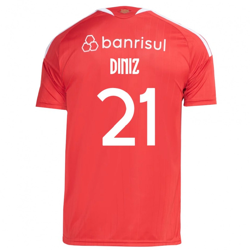 Danxen Enfant Maillot Kauã Diniz #21 Rouge Blanc Tenues Domicile 2026/27 T-Shirt