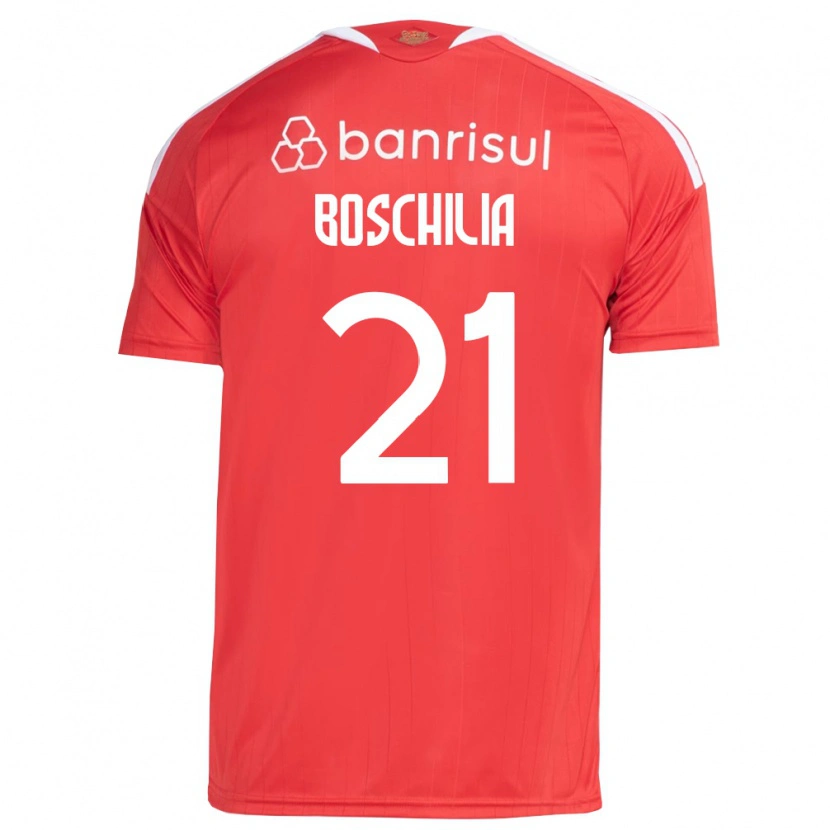 Danxen Enfant Maillot Gabriel Boschilia #21 Rouge Blanc Tenues Domicile 2026/27 T-Shirt