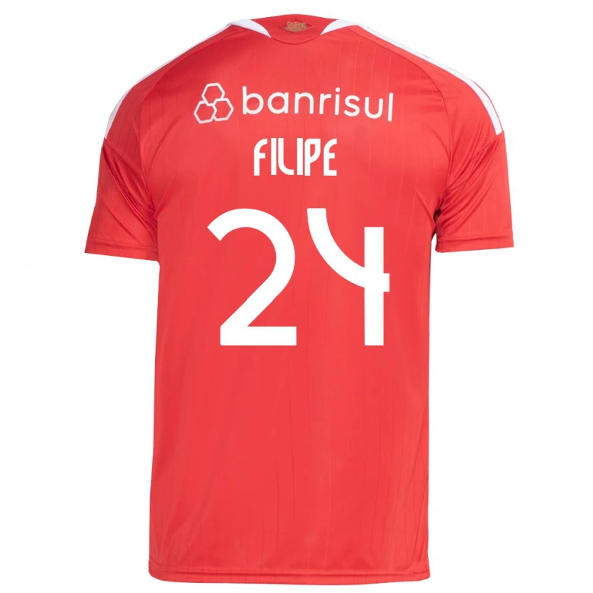 Danxen Enfant Maillot Filipe Sírio #24 Rouge Blanc Tenues Domicile 2026/27 T-Shirt