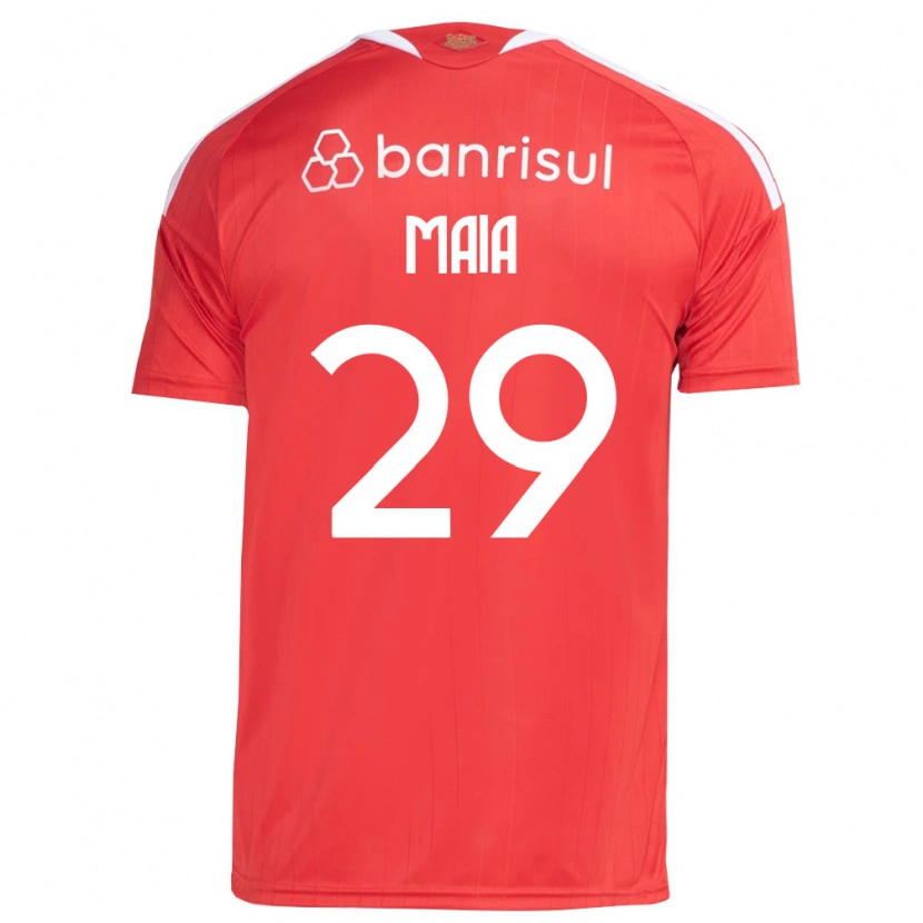 Danxen Enfant Maillot Thiago Maia #29 Rouge Blanc Tenues Domicile 2026/27 T-Shirt