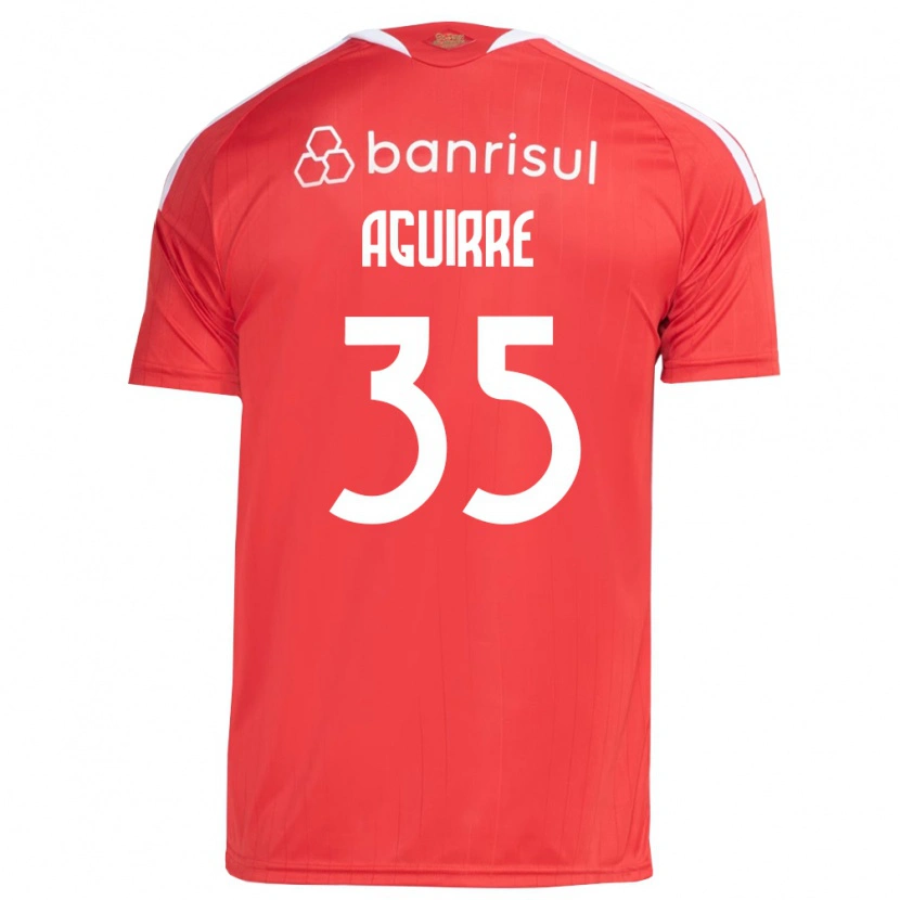 Danxen Enfant Maillot Braian Aguirre #35 Rouge Blanc Tenues Domicile 2026/27 T-Shirt