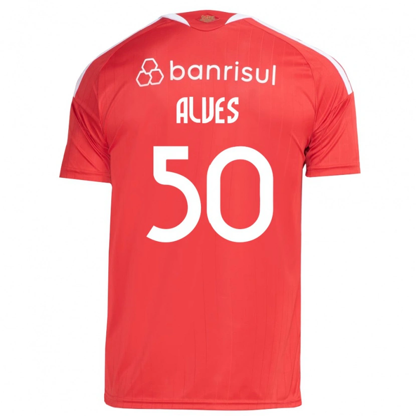 Danxen Enfant Maillot Kauan Alves #50 Rouge Blanc Tenues Domicile 2026/27 T-Shirt