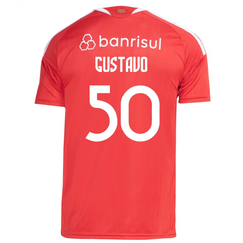 Danxen Enfant Maillot Gustavo Dos Santos #50 Rouge Blanc Tenues Domicile 2026/27 T-Shirt
