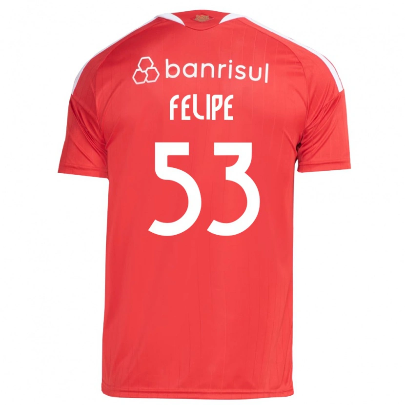 Danxen Enfant Maillot Luiz Felipe #53 Rouge Blanc Tenues Domicile 2026/27 T-Shirt