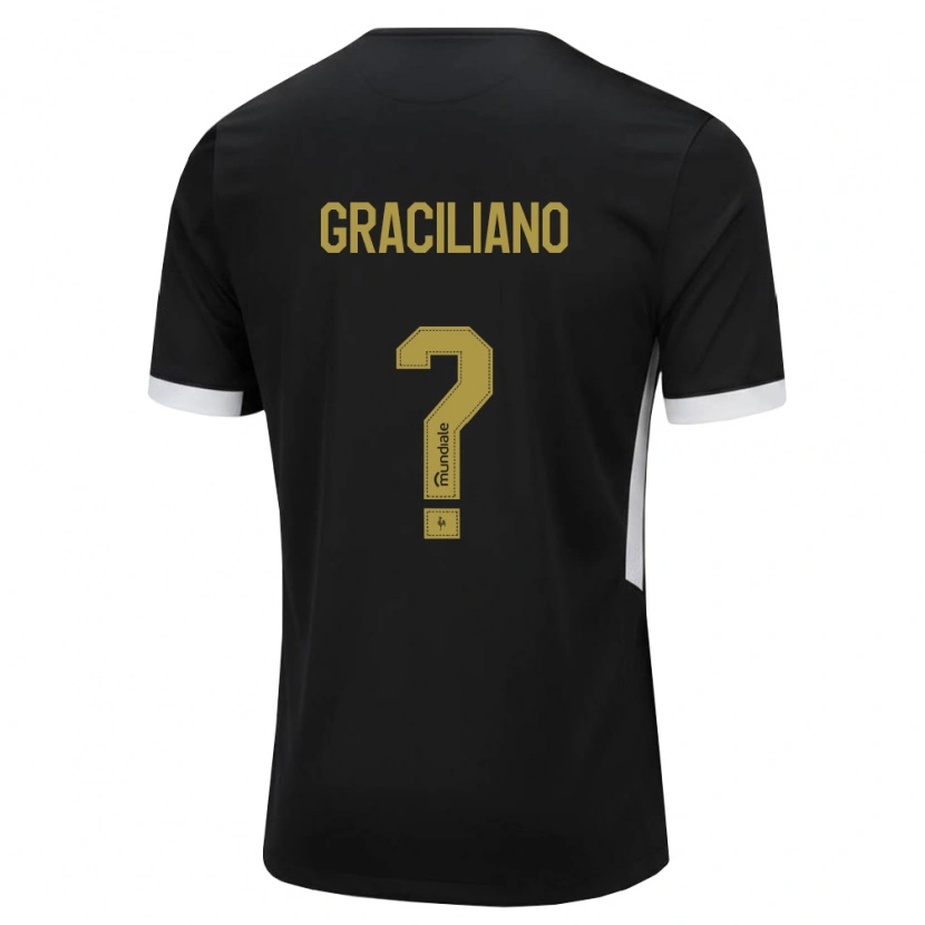 Danxen Enfant Maillot Arthur Graciliano #0 Noir Blanc Jaune Tenues Domicile 2026/27 T-Shirt