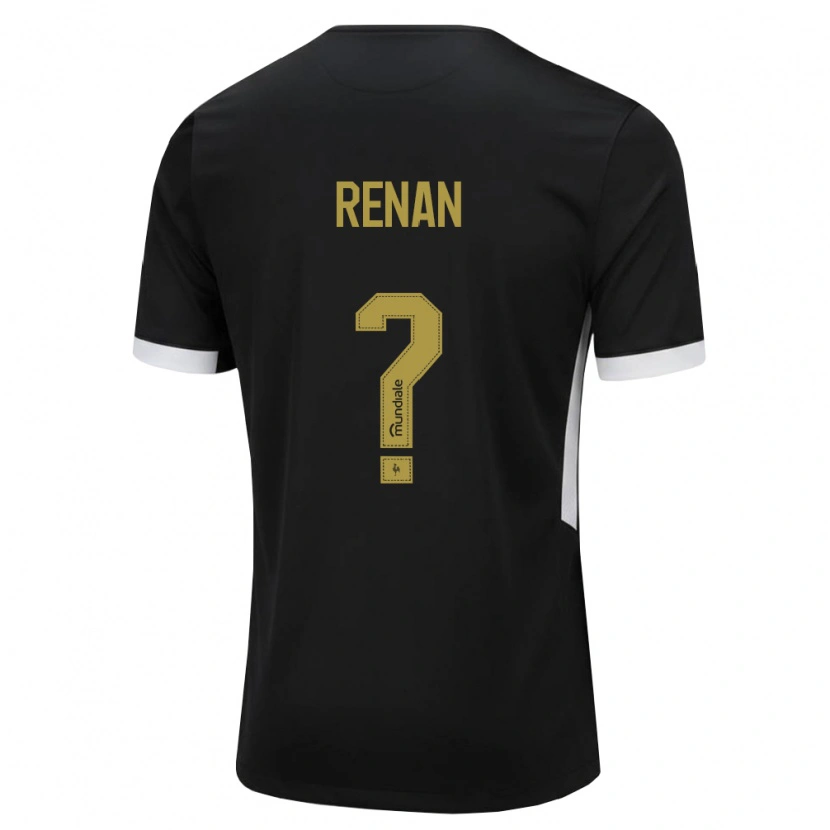Danxen Enfant Maillot Renan #0 Noir Blanc Jaune Tenues Domicile 2026/27 T-Shirt