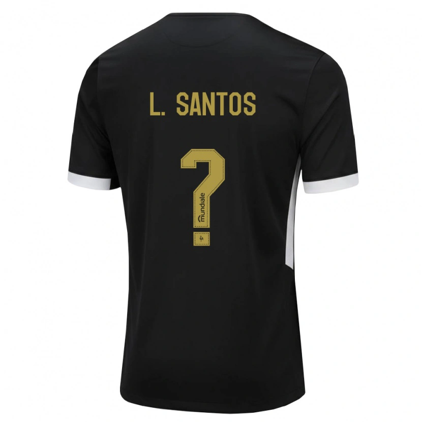 Danxen Enfant Maillot Leo Santos #0 Noir Blanc Jaune Tenues Domicile 2026/27 T-Shirt