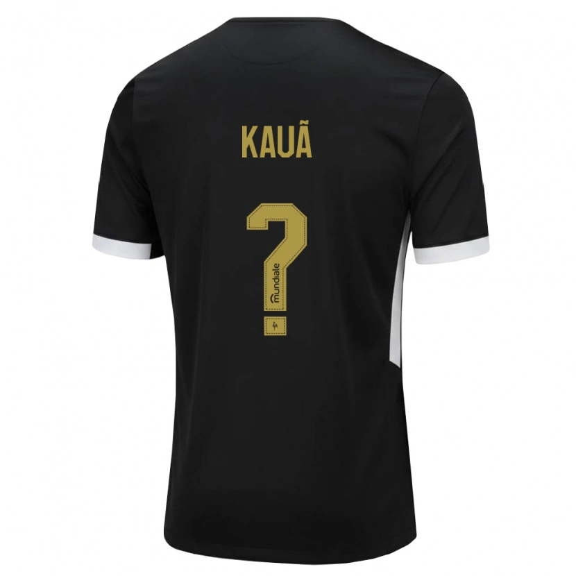 Danxen Enfant Maillot David Kauã #0 Noir Blanc Jaune Tenues Domicile 2026/27 T-Shirt
