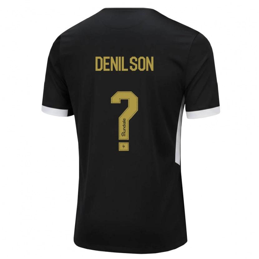 Danxen Enfant Maillot Denilson #0 Noir Blanc Jaune Tenues Domicile 2026/27 T-Shirt