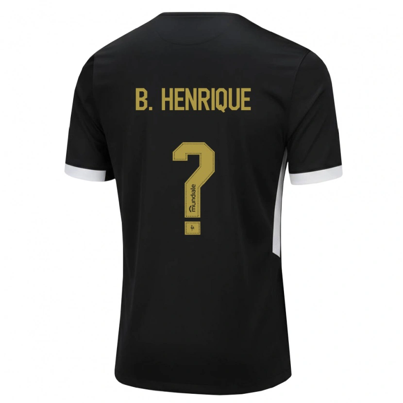 Danxen Enfant Maillot Bruno Henrique #0 Noir Blanc Jaune Tenues Domicile 2026/27 T-Shirt