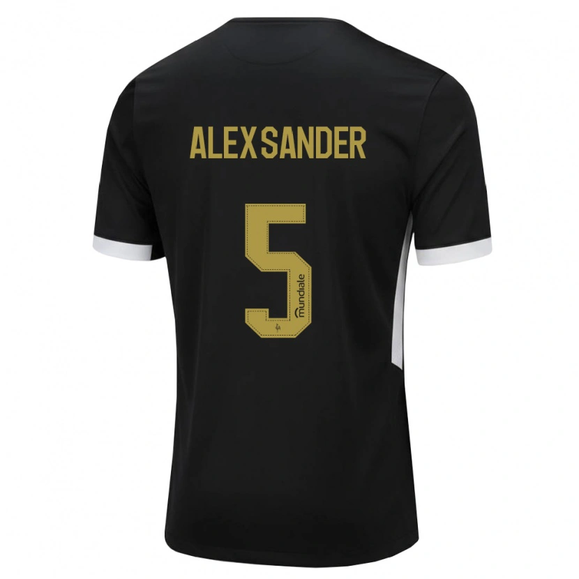 Danxen Enfant Maillot Alexsander Cristhian Gomes Da Costa #5 Noir Blanc Jaune Tenues Domicile 2026/27 T-Shirt