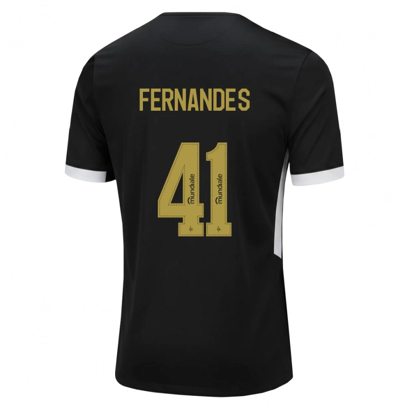 Danxen Enfant Maillot Murillo Fernandes #41 Noir Blanc Jaune Tenues Domicile 2026/27 T-Shirt