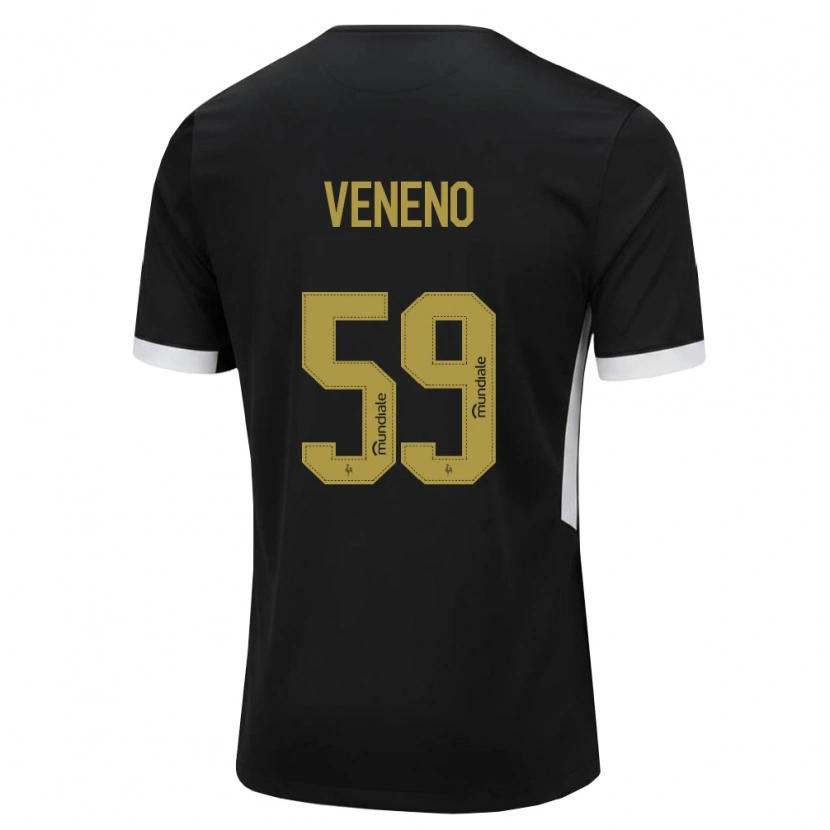 Danxen Enfant Maillot Gabriel Veneno #59 Noir Blanc Jaune Tenues Domicile 2026/27 T-Shirt