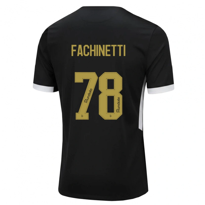 Danxen Enfant Maillot Pedro Fachinetti #78 Noir Blanc Jaune Tenues Domicile 2026/27 T-Shirt