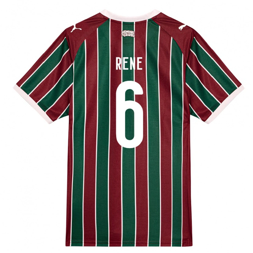 Danxen Enfant Maillot Renê Rodrigues Martins #6 Vert Bourgogne Blanc Tenues Domicile 2026/27 T-Shirt
